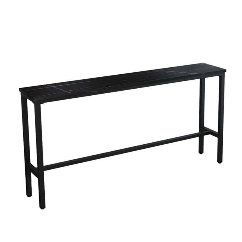 Modern Rectangle Bar Dining Table Stone Bar Table with Trestle Base