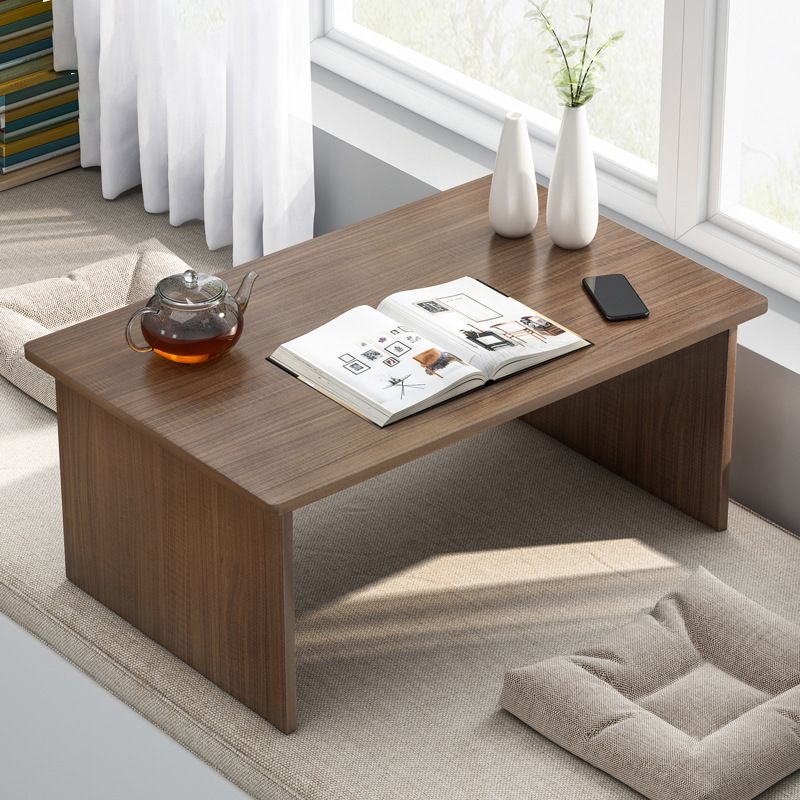 Modern 12.5"Tall Sled Rectangular Wooden Table Top Coffee Table