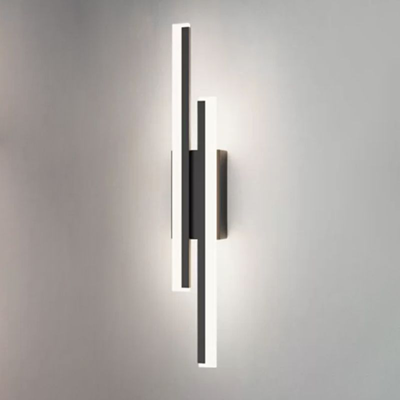 2-Lights Linear Wall Sconce Nordic Minimalist Style Aluminum Sconce Wall Light
