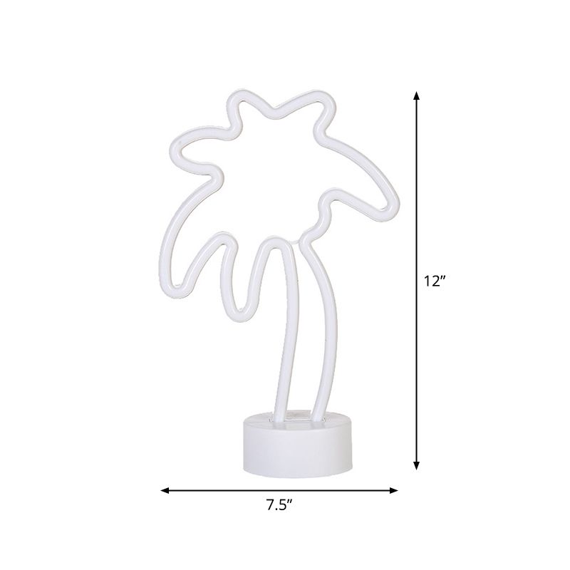 Plastic kokosboomtafellamp eenvoud LED WITTE NACHT LICHTING VOOR KINDER SLAAPKAMER