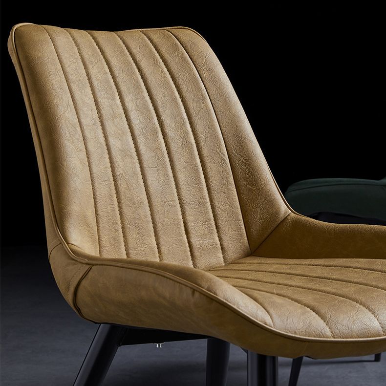 Chaise d'appoint de restaurant en cuir scandinave, finition mate, chaise de salle à manger Parsons