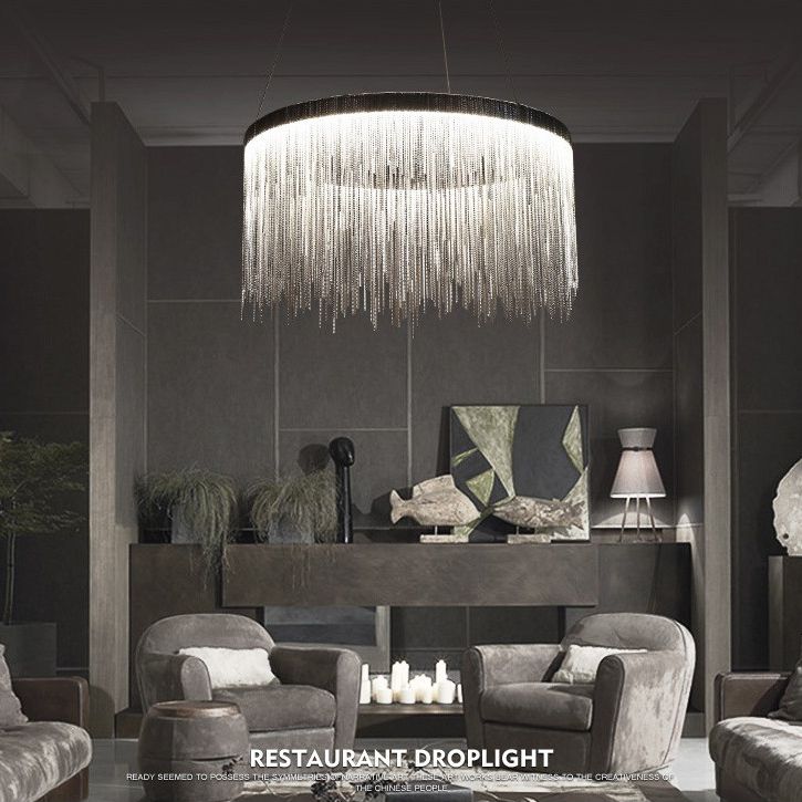 Aluminium kwast LED kroonluchter postmoderne stijl ophanglicht over eettafel