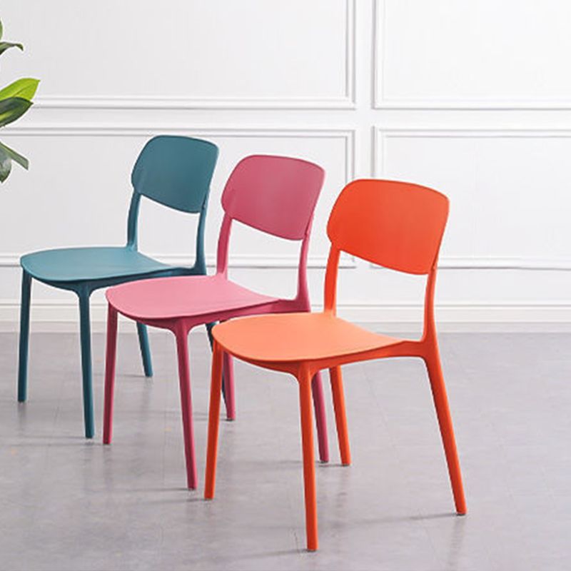 Plastic Armless Chair Open Back Dining Side Chair for Home Use