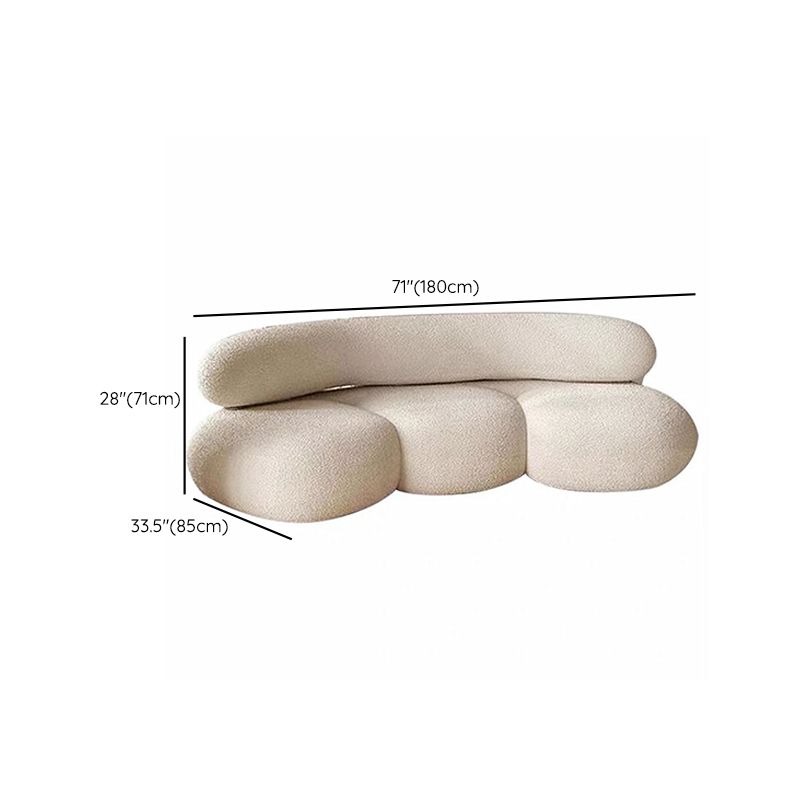 Beige Modern Fabric Sofa 27.95" High Armless Sofa for Living Room
