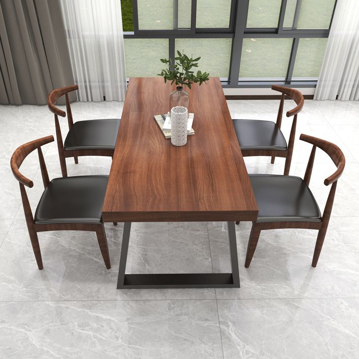 Industrial Solid Wood Top Dining Room Set with Rectangle Shape Dining Set for restaurant