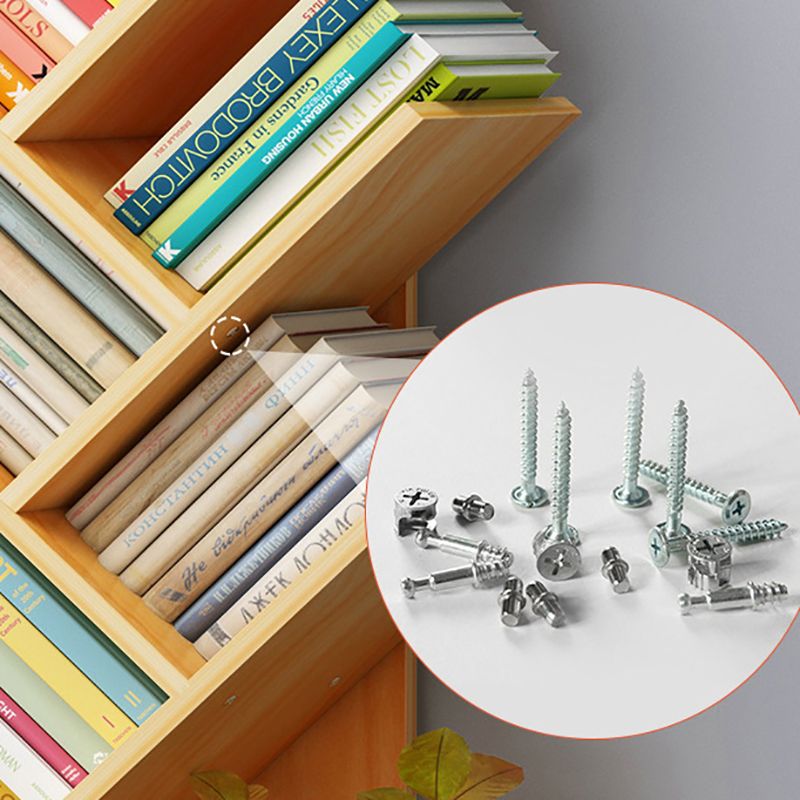 Modern Open Back Standard Bookshelf Engineered Wood Bookcase with Drawers for Study Room