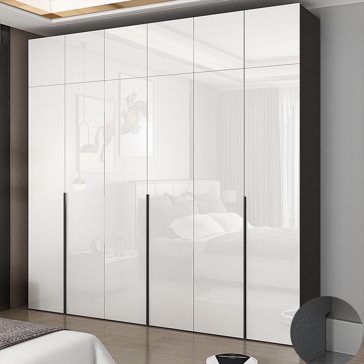 Contemporary Style Wood Wardrobe White Colour Wardrobe Closet with 1 Drawer