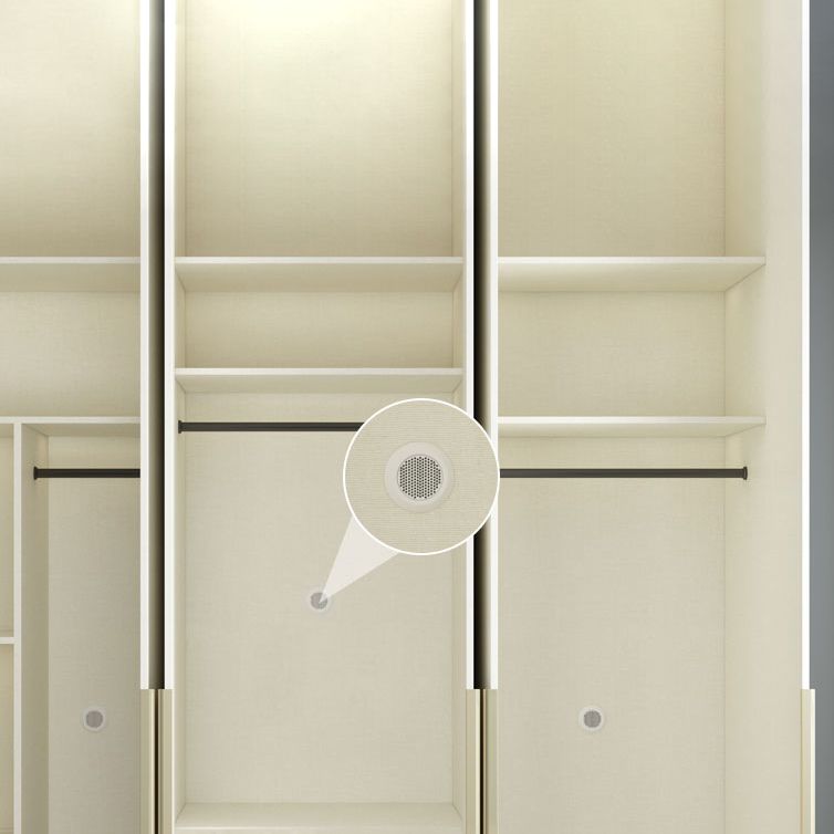 Engineered Wood Wardrobe Armoire Modern White Wardrobe for Bedroom