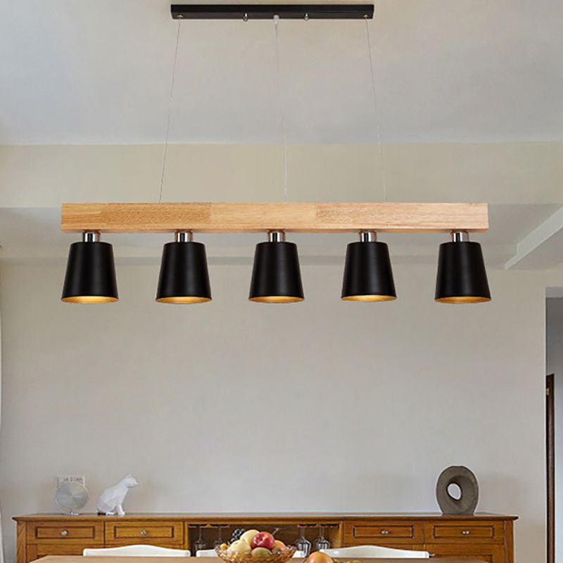 Lampada a sospensione a sospensione a 3/5 luci a 5 luci, lampada a goccia di ferro moderna in nero/bianco con cavo regolabile