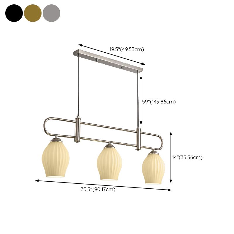 Black/White/Nickle Kitchen Island Lighting 3/4-Light Modern Island Pendant Lighting