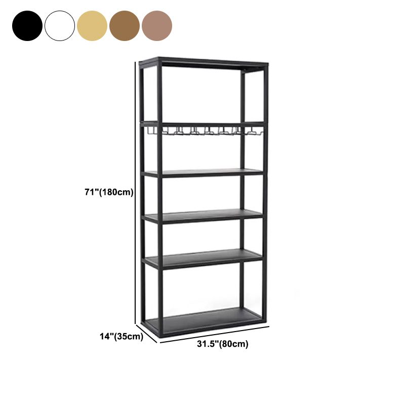 Modern Floor Wine Bottle & Glass Rack Metal Wine Rack with Shelf