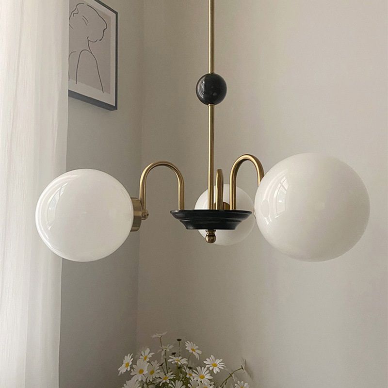Modern Simple Pendant Light Globe Glass Chandelier for Dining Room