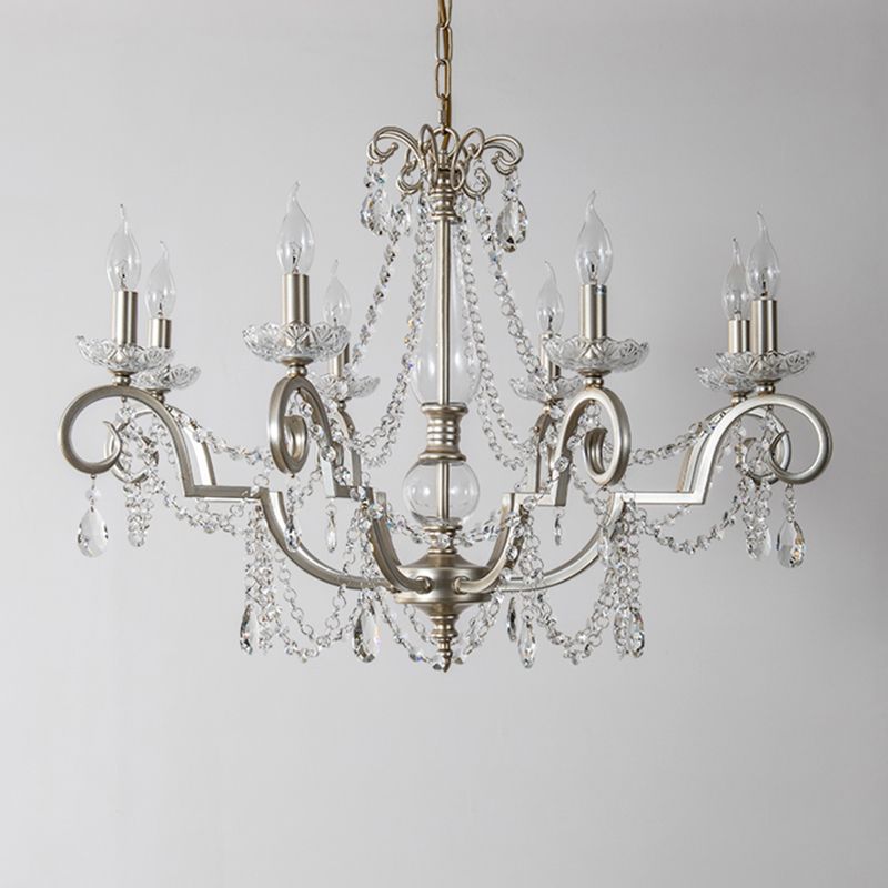 Crystal Vintage Pendant Lighting Fixtures Silver Sputnik Hanging Lights