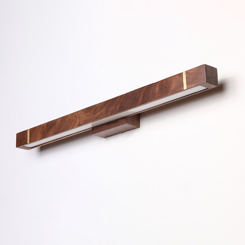 Lineare Wandleuchte Leuchten zeitgenössischer Holz LED -Badezimmer Wandbeleuchtung in Braun