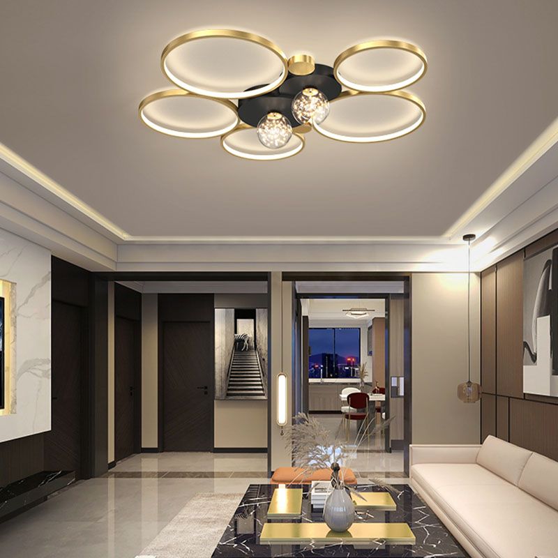Ronde schaduw multi-lights inbouw moderne inbouw plafondverlichtingsarmatuur in goud