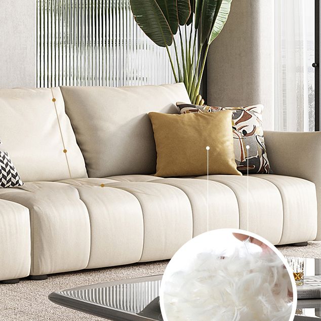 32"H Mid-Century Modern Sectional Sofa Leather Stain-Resistant Sleeper Sectional