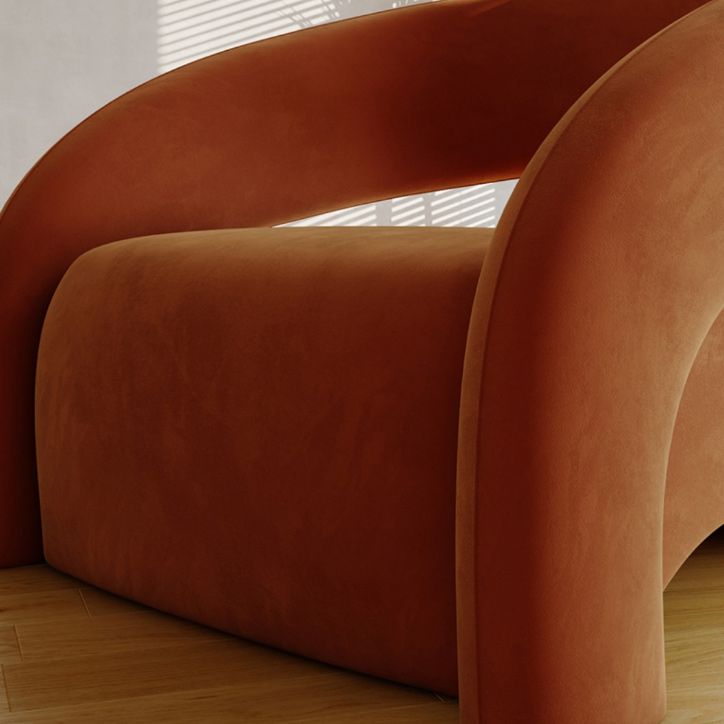 Mid-Century Modern Arm Chair with Tight Back in Wool/Velvet for Living Room