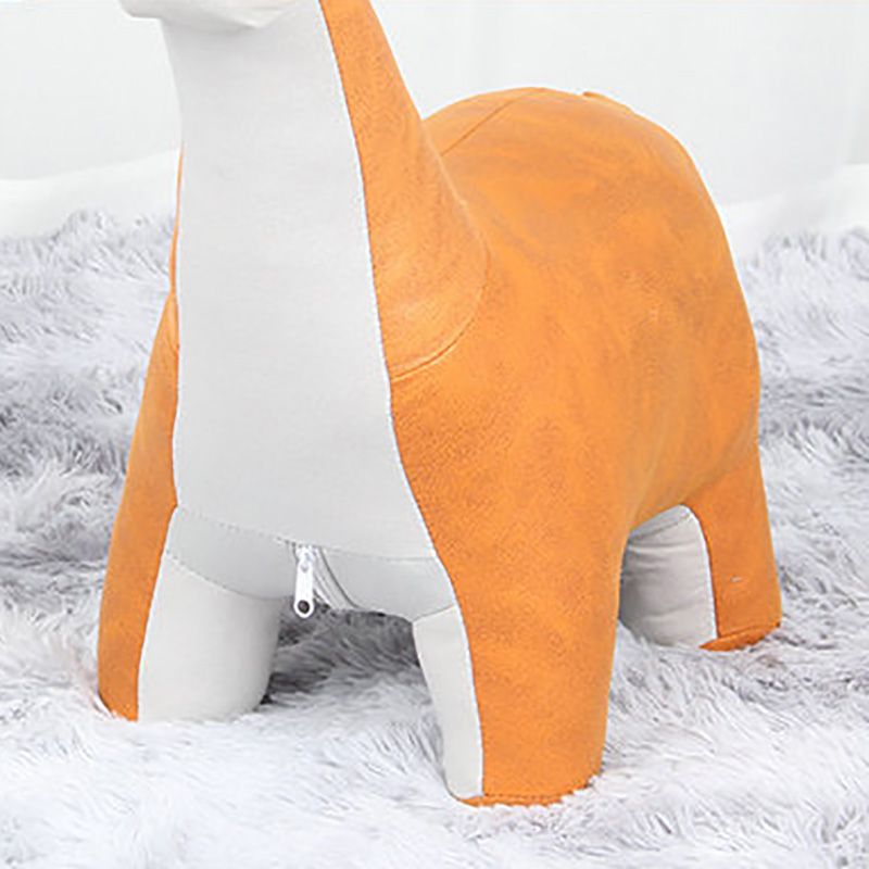 Modern Velvet Pouf Chair Contrast Color Dinosaurs Shape Water Resistant Chair Ottoman