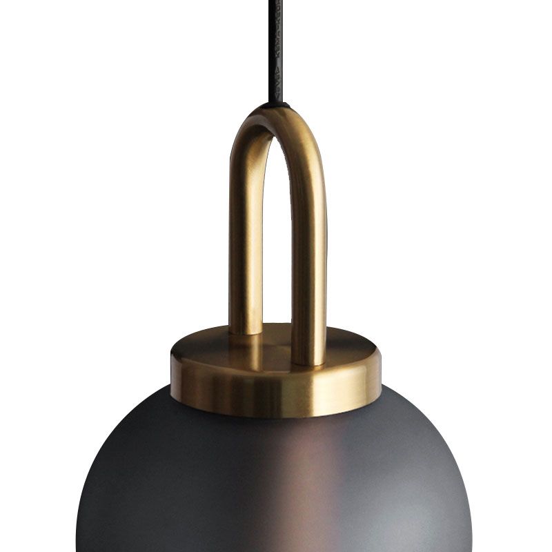 1 Pendre de salle à manger légère avec kit de lampe suspendue post-moderne en verre transparent / fumé, 5 "/ 6" de largeur