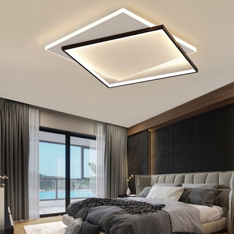 Lampada da soffitto geometrica a 2 luci con montaggio a incasso. Lampada da incasso a LED in stile moderno in metallo