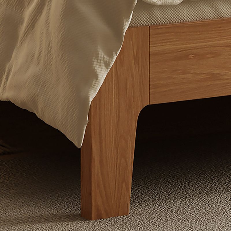 Natural Oak Wood Platform Bed,Cal King Platform Bed Frame with Bedside