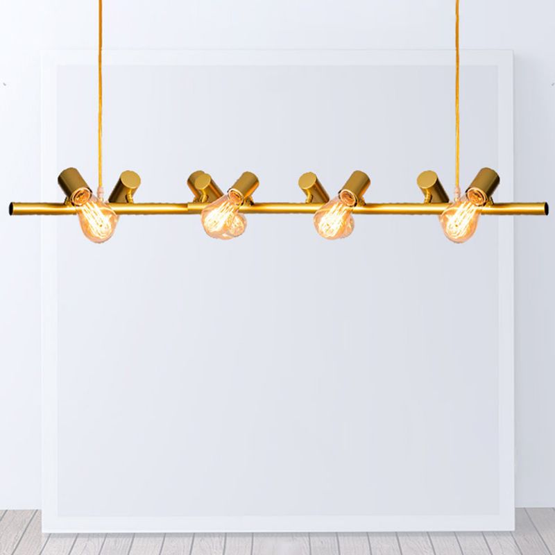 Adjustable Length Hanging Lamp Post-Modern Style Metal Island Light for Kitchen