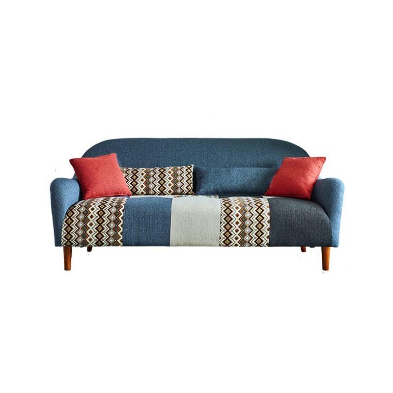 33.86" D x 31.89" H Curved Fabric 3-Seater Sofa Bohemia Style Sofa