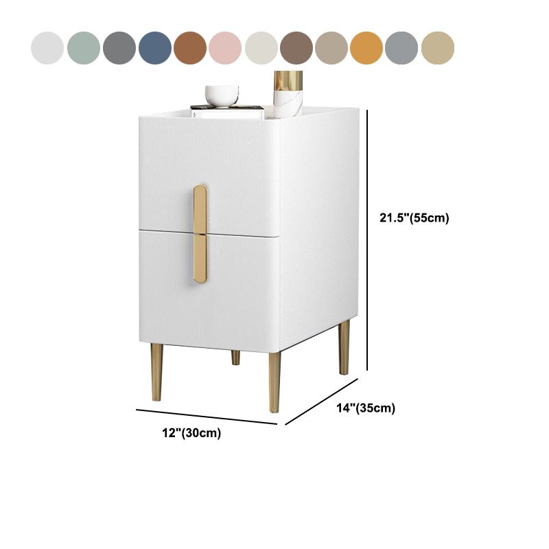 21.65" Tall Glam Bedside Cabinet Solid Wood Night Table with Drawers