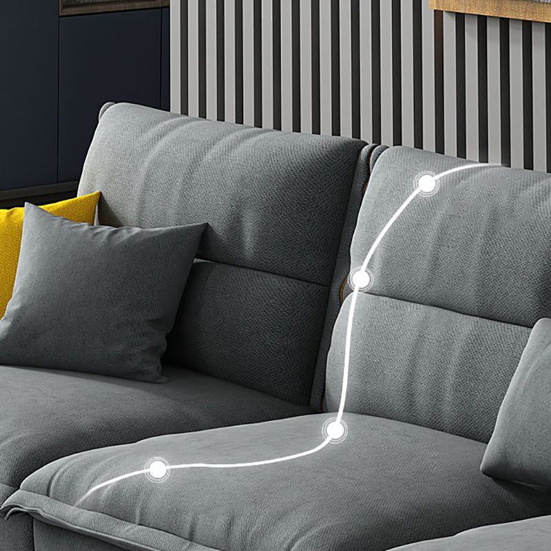 Contemporary Reversible Chaise Sofa with Removable Cushions Slipcovered Sofa