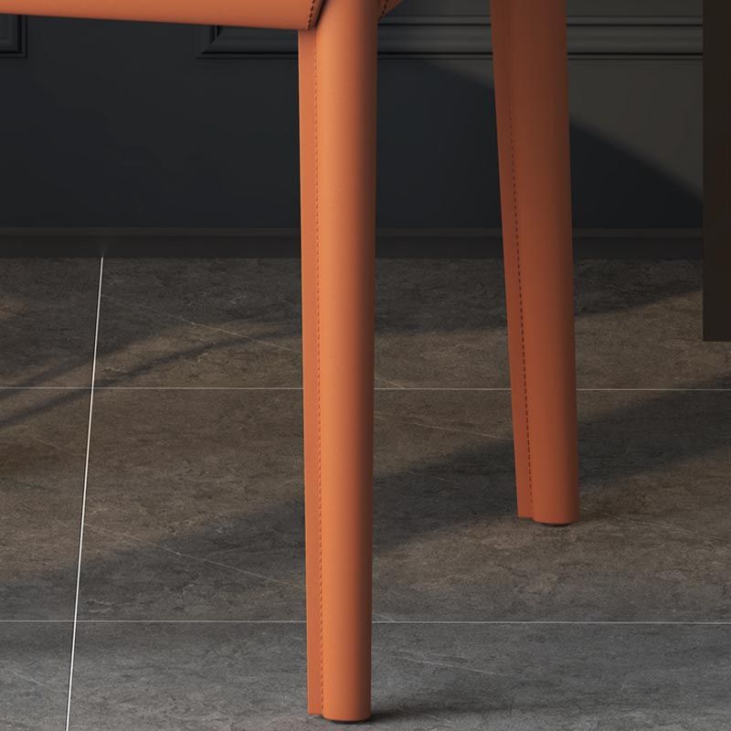 Modern Kitchen Leather Dining Chair Parsons Chair in Matte Finish for Home