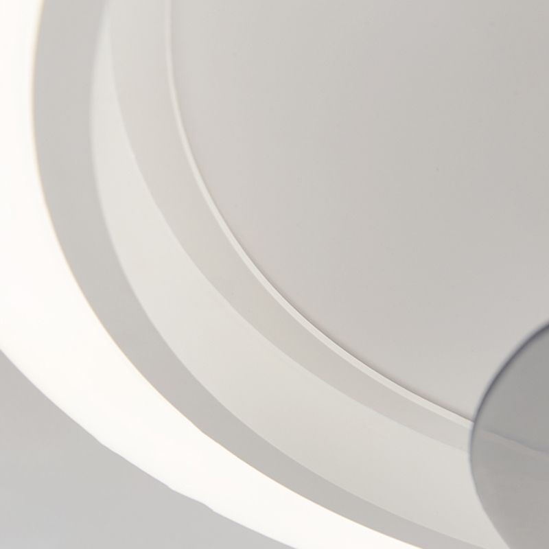 Metal Round Shape Ceiling Fan Modern Style 2 Lights Ceiling Fan Lamp for Bedroom