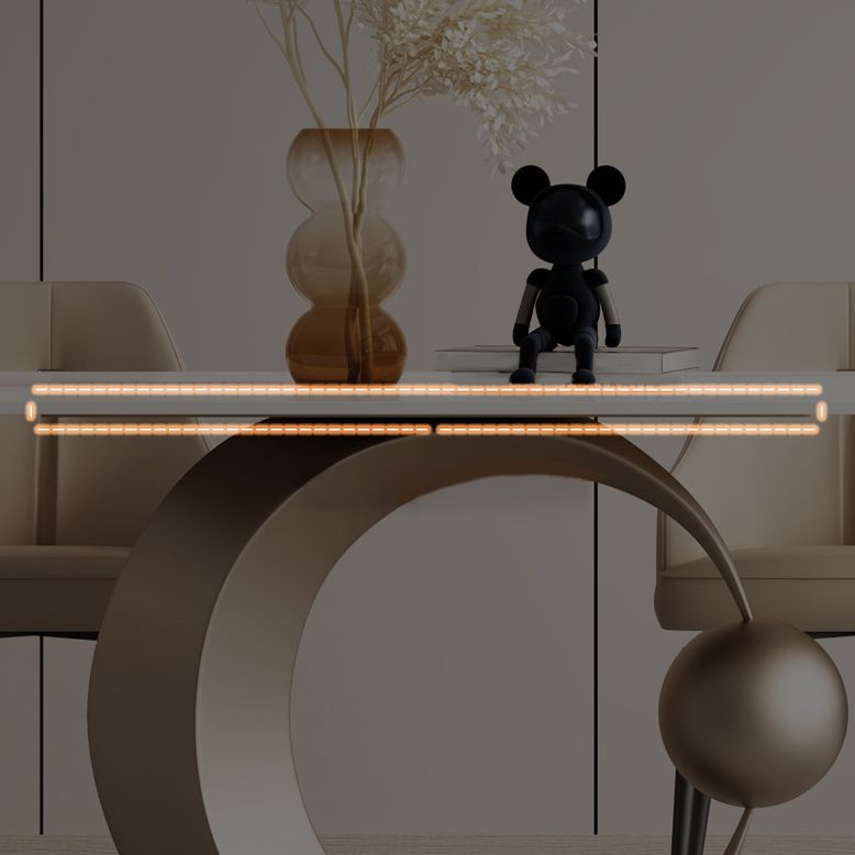 Contemporary Rectangle Sintered Stone Dining Table Set 1/3/4/6/7 Pieces Dining Set