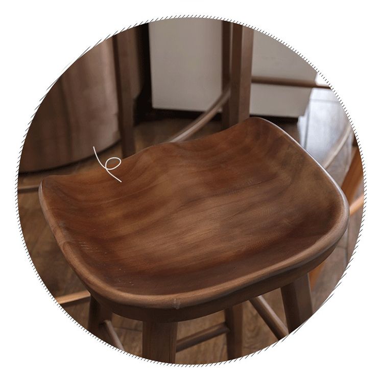 Living Room Modern Wood Barstool Wood 4 Legs Bar Stool with Pedal