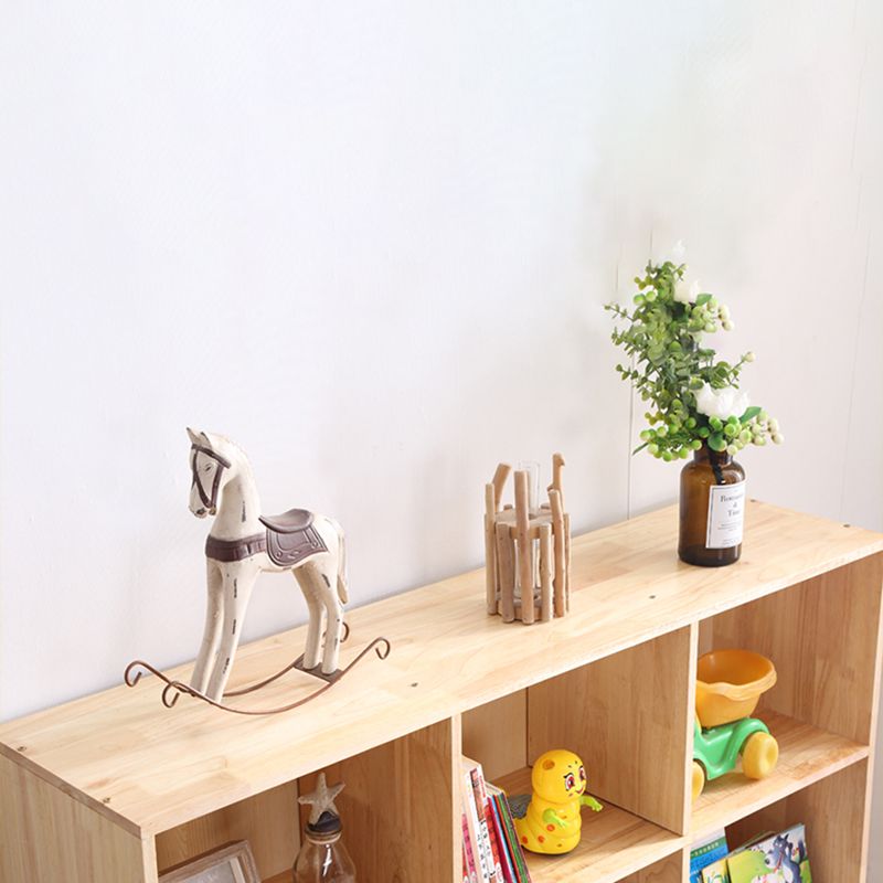 Contemporary Standard Bookshelf Wooden Natural Bookcase with Shelves