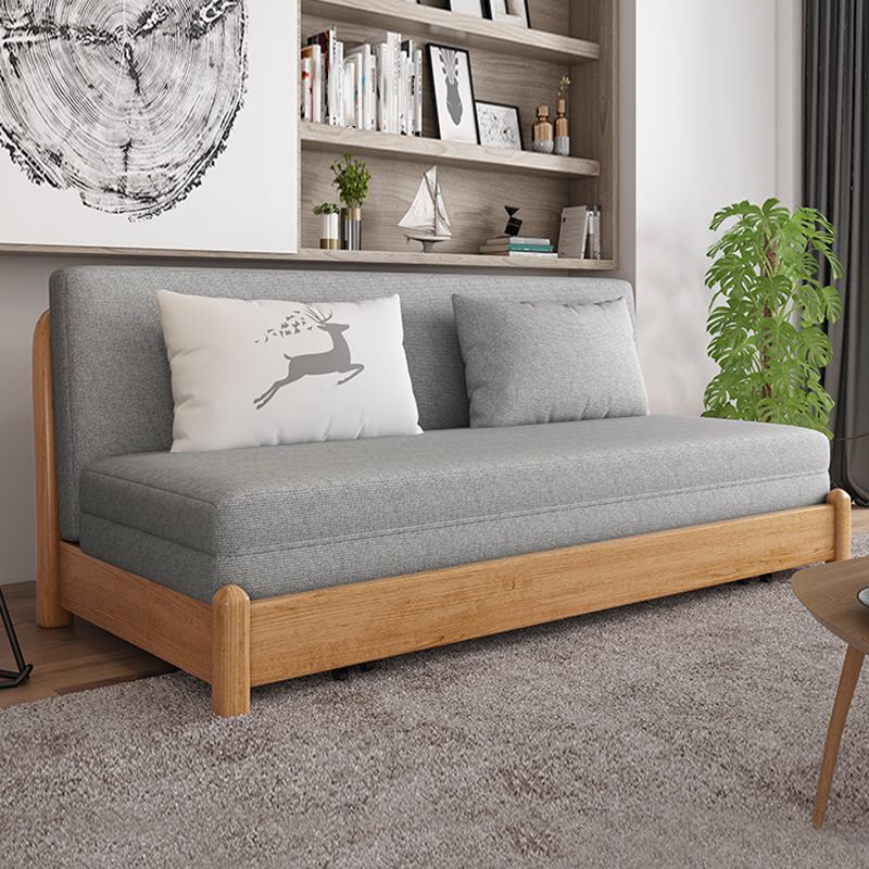 31" Wide Contemporary Sleeper Sofa Futon Gray Wood Sleeper Sofa