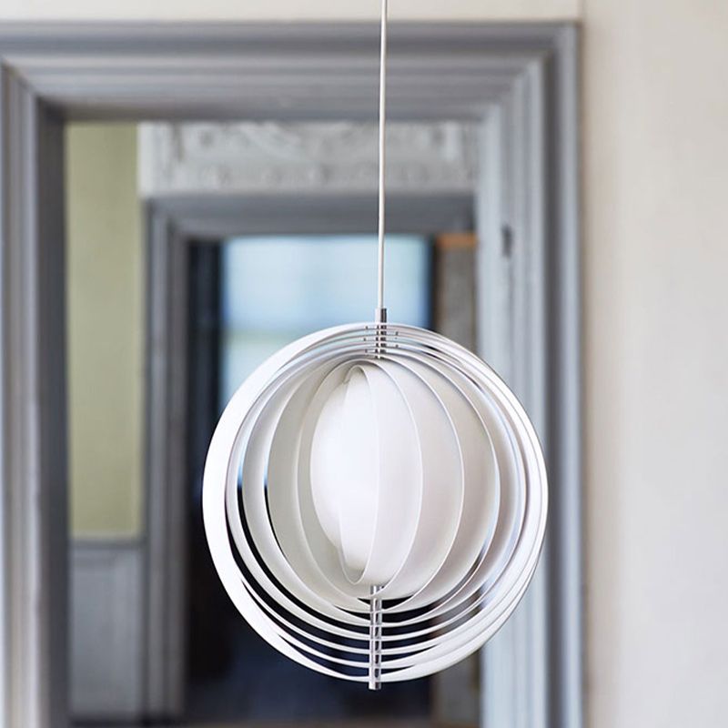 Modern Moon-shaped Shade Hanging Light Household Metallic Art Pendent Light