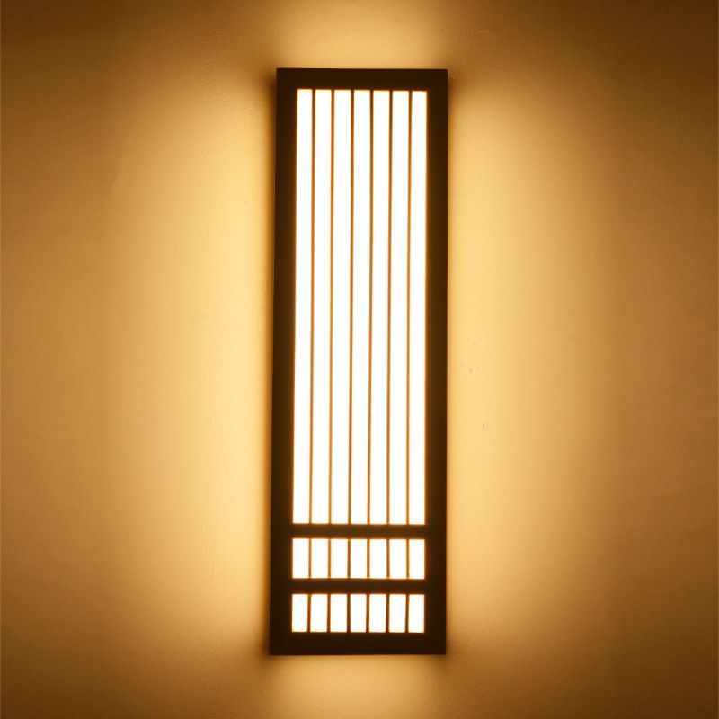 Missie stijl muur gemonteerd licht natuurlijk eiken rechthoekige sconce licht voor woonkamer