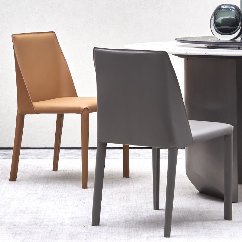 Faux Leather Armless Dining Chairs Modern Dining Room Chair for Home