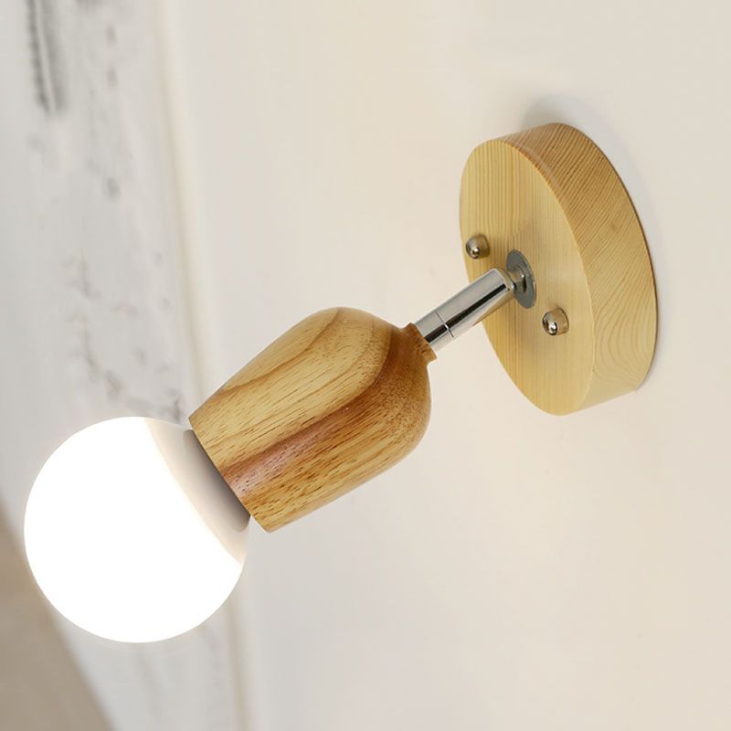 Modern Style Geometric Sconce Lights Wood 1 Light Wall Lighting Fixtures