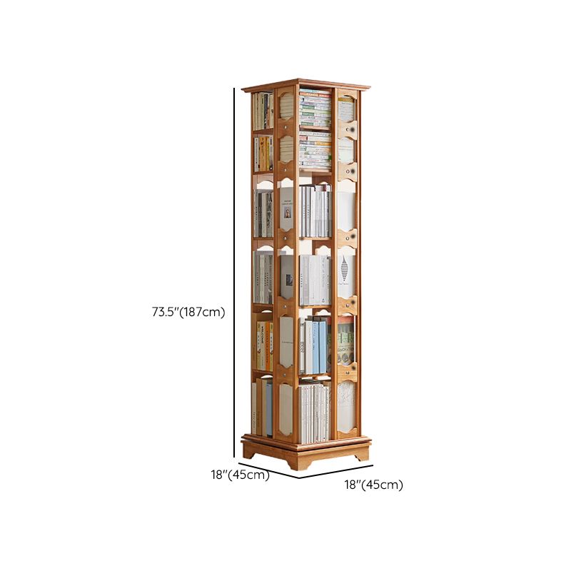 Modern Style Open Back Bookshelf Standard Solid Wood Bookcase with Shelves