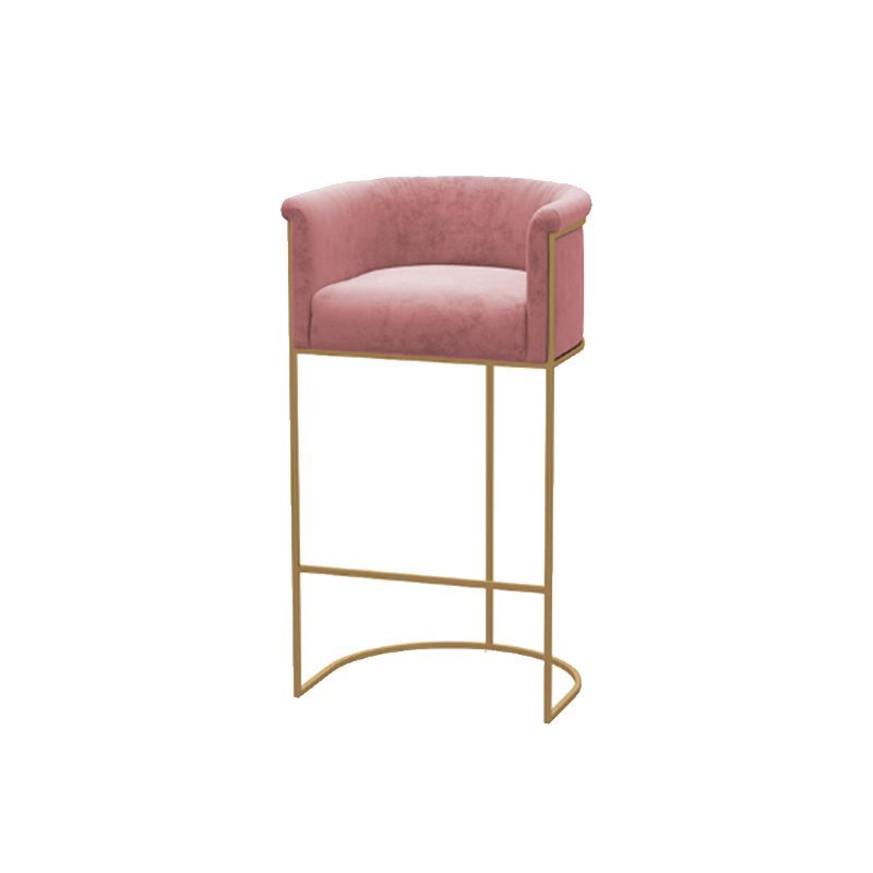 Scandinavian Style Counter Stool Upholstered Armed Bar Stool with Footrest