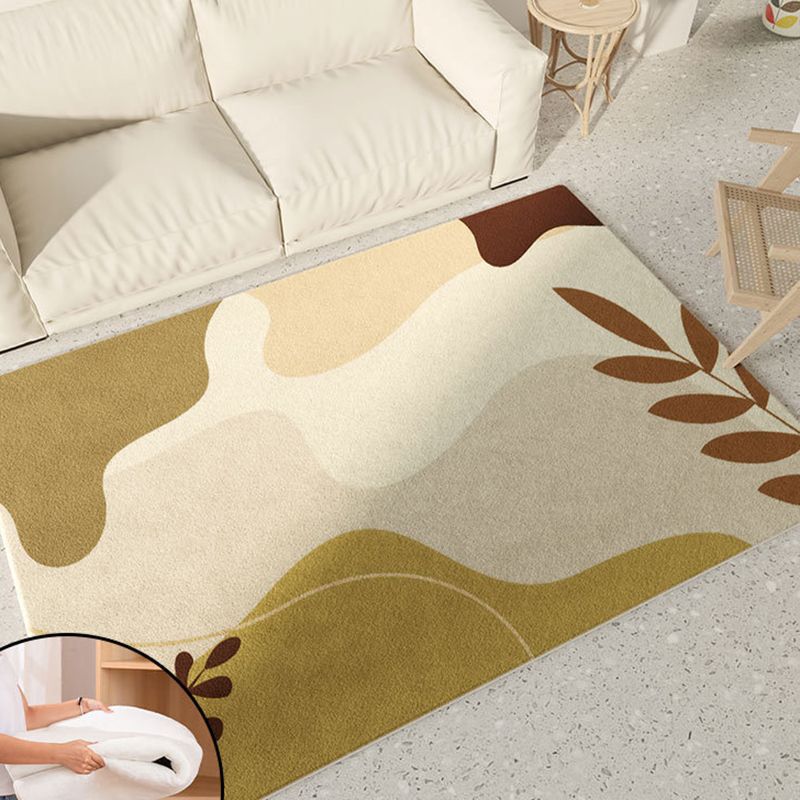 Color Block Living Room Rug Nordic Style Carpet Polyester Washable Area Rug