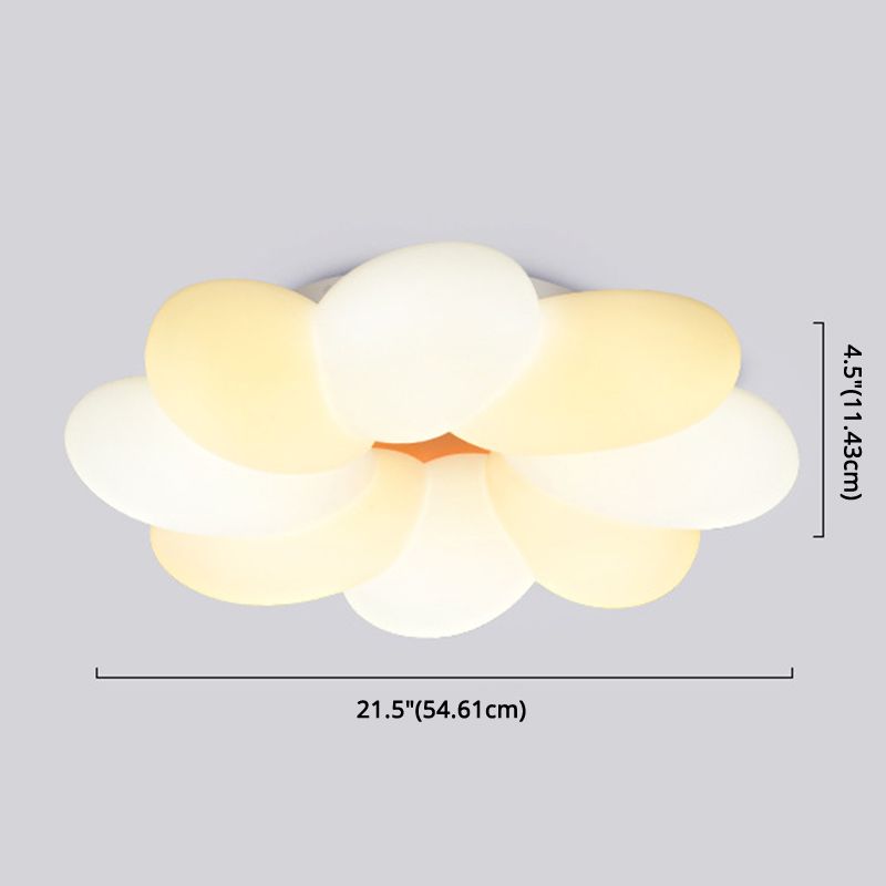 Flower Flush Mount Lighting 1 Light Plastic Kids Flush Ceiling Light Fixtures for Girls Bedroom