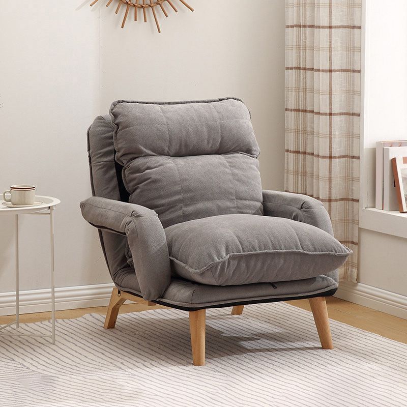 23.62" Wide Convertible Chair with Basic Four Legs Biscuit Back Armchair