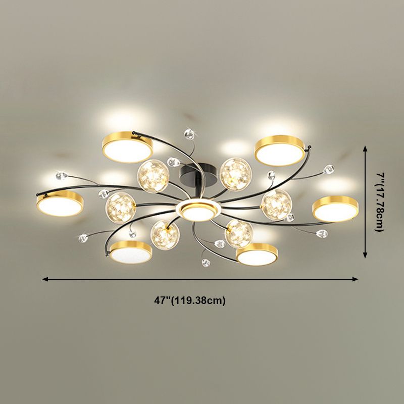 Nordic Modern Style Semi Flush Mount Ceiling Fixture Globe Glass Ceiling Light Fixtures