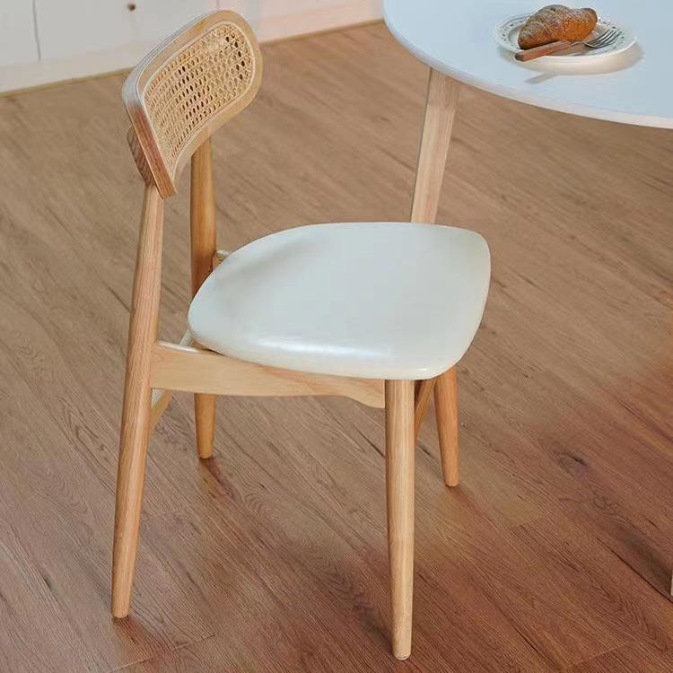Oak Solid Wood Dining Side Chair Contemporary Armless Dining Chairs