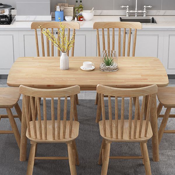 Oak Table Dining Table Contemporary Dinner Room Kitchen Table with 4-foot