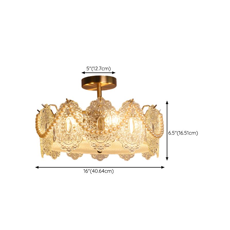 Contemporary Ceiling Light Creative Flush Mount Ceiling Light Fixture with Glass Shade