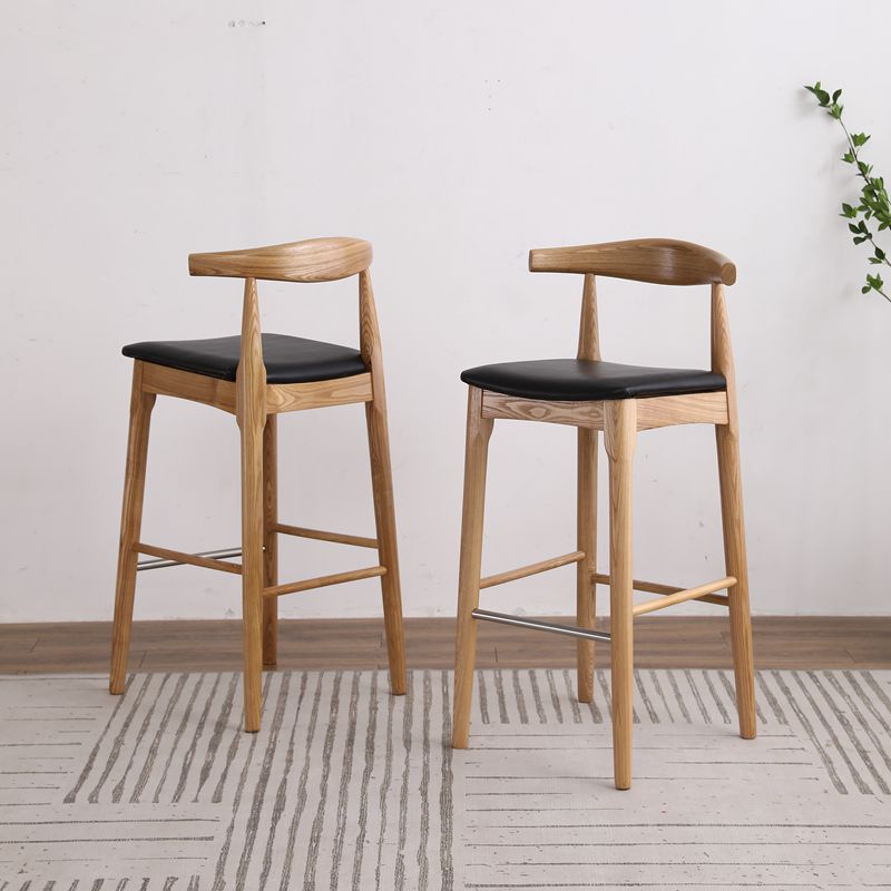Modern Style Bar-stool Wooden Bar Stool with Wood Legs for Home
