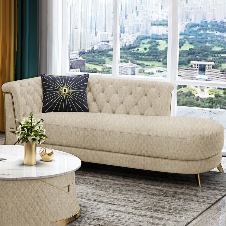 Contemporary Upholstered Chaise Lounge Couch Rolled Arms Lounge Chair